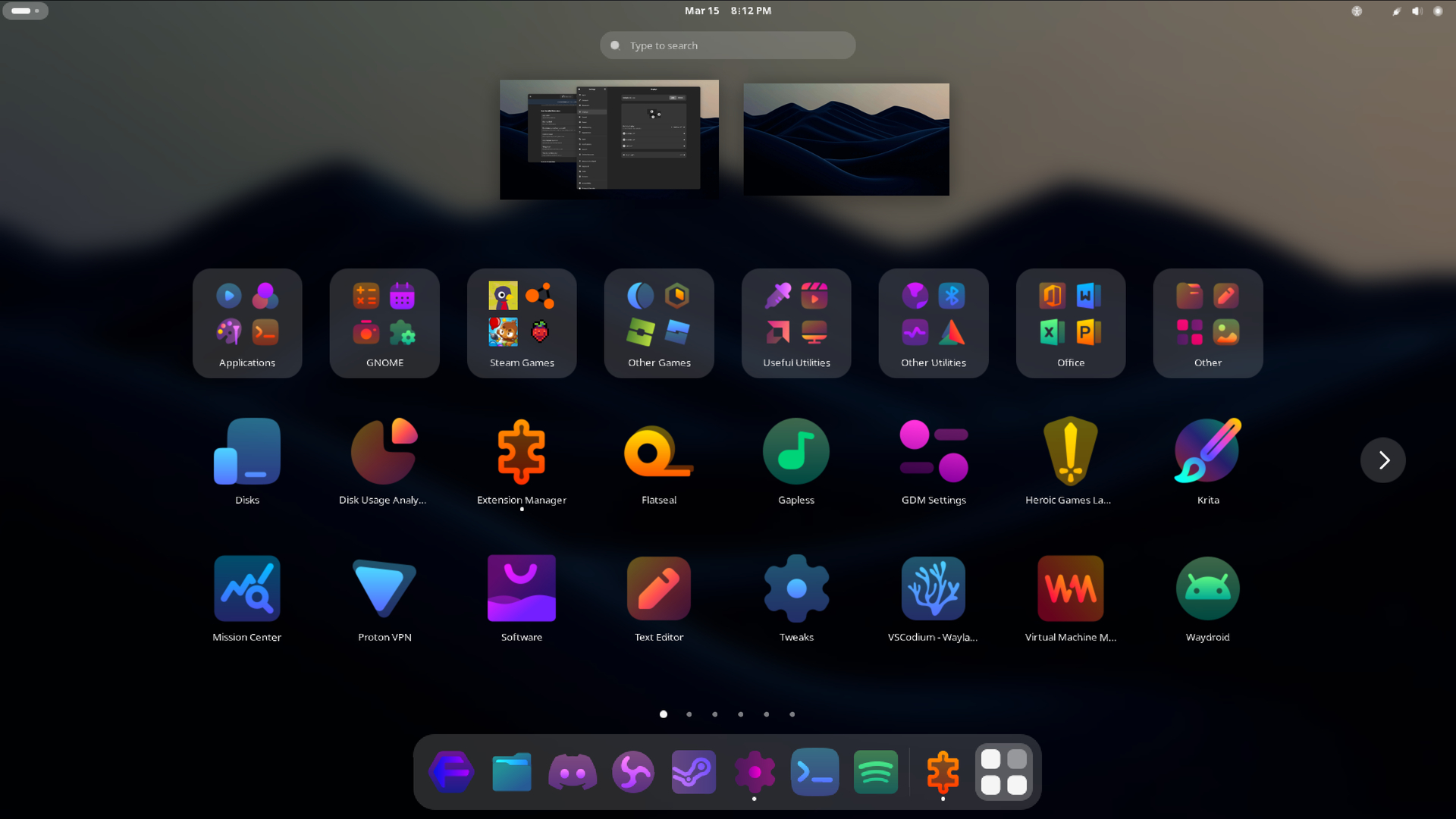 gnome app grid